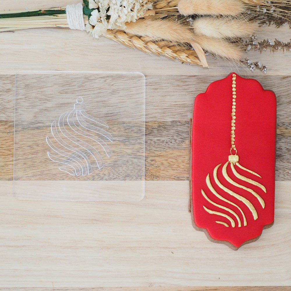 Christmas Bauble Swirl Raise It Up / Deboss Cookie Stamp