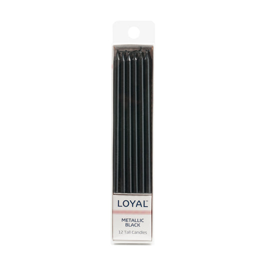 LOYAL Tall Candle Metallic Black (12pc)