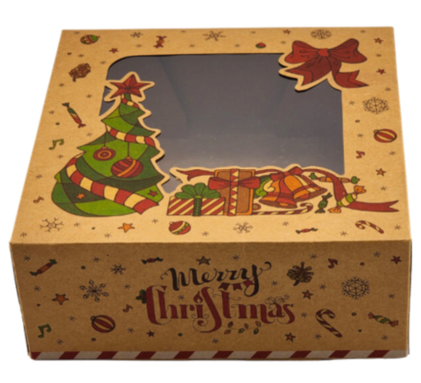 CHRISTMAS CRAFT GIFT BOX 7.2 INCH - 3 INCH DEEP ICONIC CAKE ART