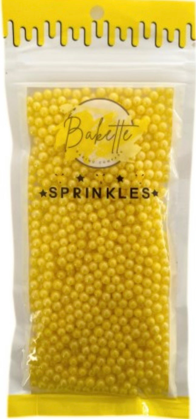 Pearly Yellow Sugar Pearls 50g