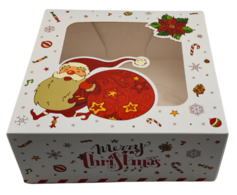 CHRISTMAS GIFT BOX 7.2 INCH - 3 INCH DEEP ICONIC CAKE ART