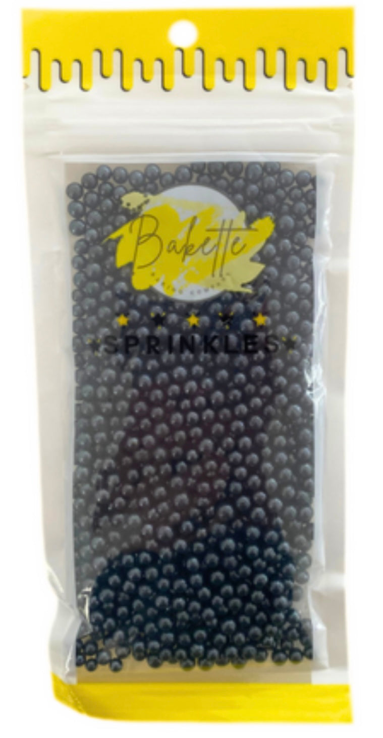 Pearly Black Sugar Pearls 50g