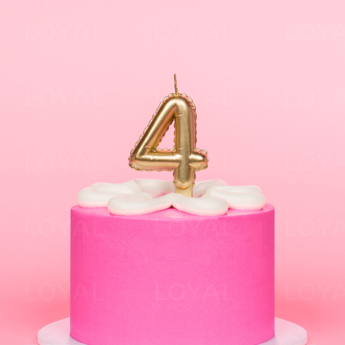 LOYAL Balloon Number Candle Gold 4