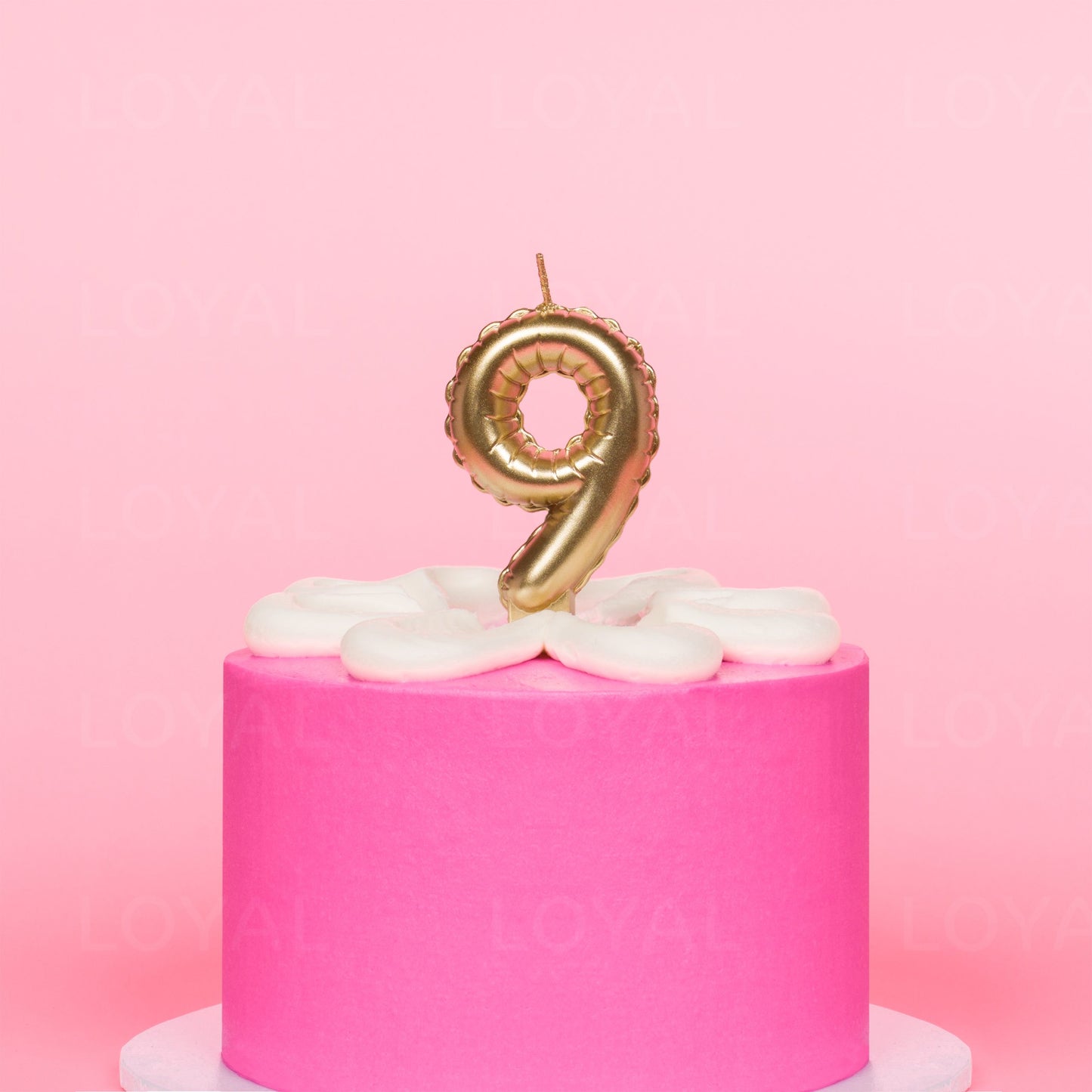 LOYAL Balloon Number Candle Gold 9