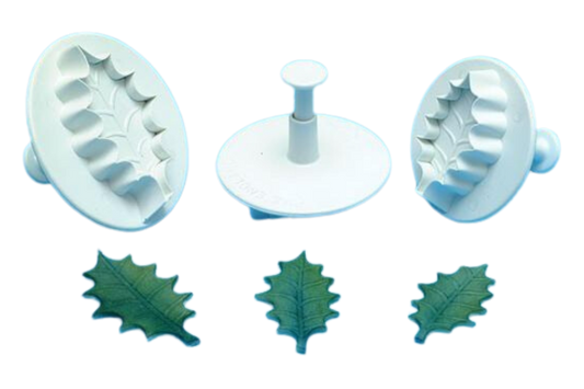 HOLLY LEAF SMALL PLUNGER CUTTERS SET OF 3