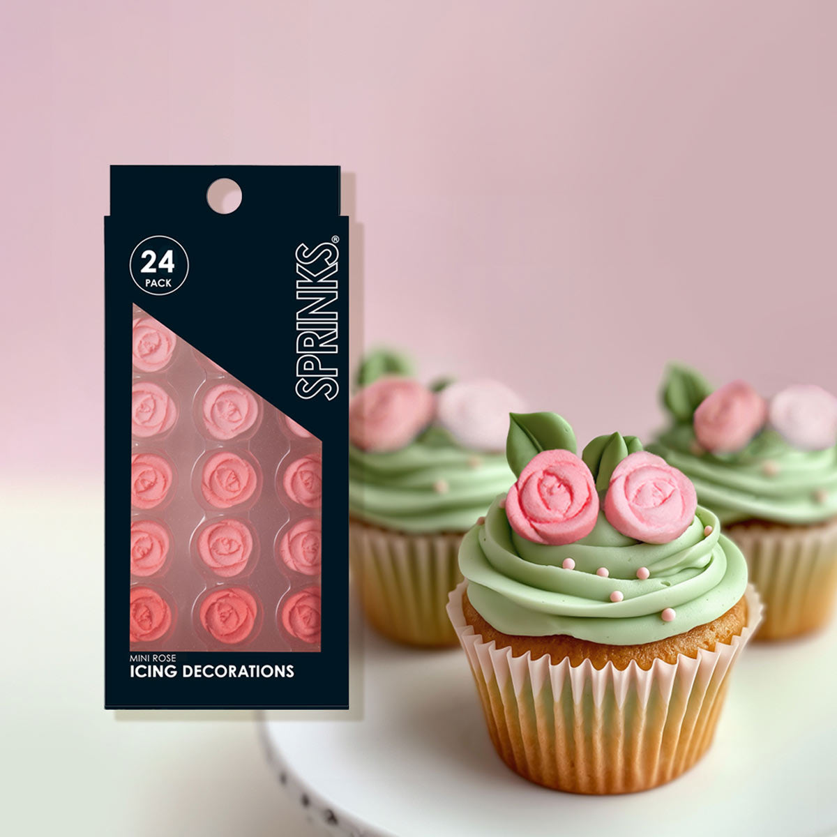 SPRINKS ICING DECORATIONS - MINI ROSES (24 PIECES)