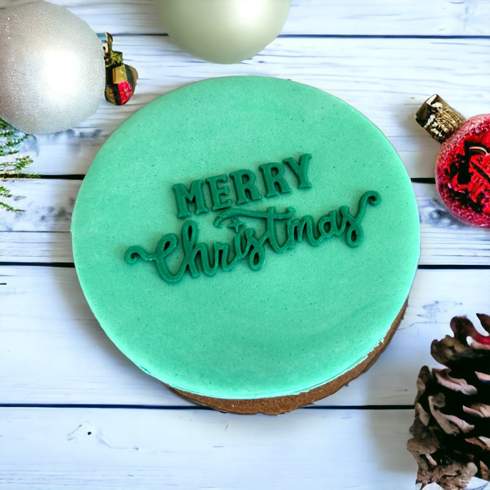 Merry Christmas (Funky) Raise It Up / Deboss Cookie Stamp