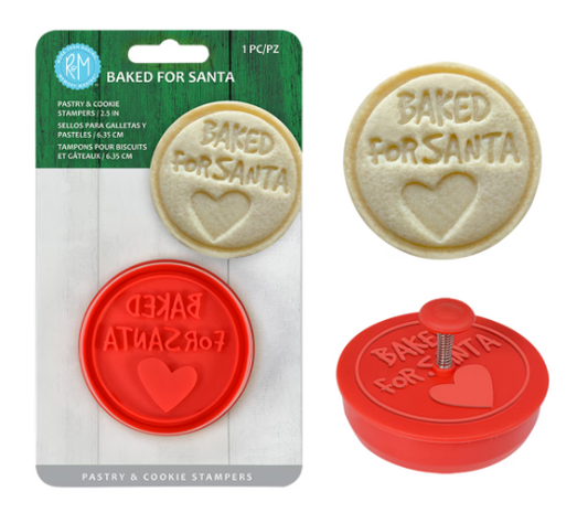 R&M BAKED FOR SANTA PASTRY & COOKIE STAMPER 6.4CM DIA.