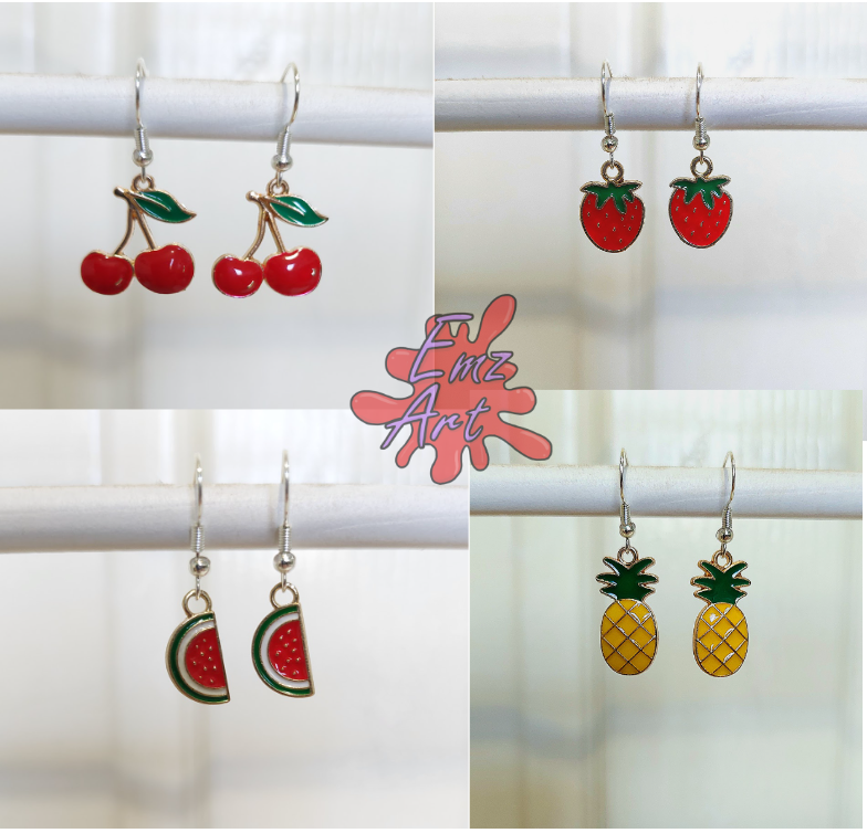 Fruit Drop Earrings - EmzArt - Pick your design