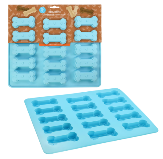 R&M SILICONE 15 CUP DOG BONE MOULD - BLUE