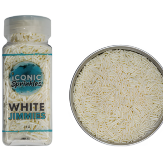 75g Pearl White Jimmies – Iconic Sprinkles