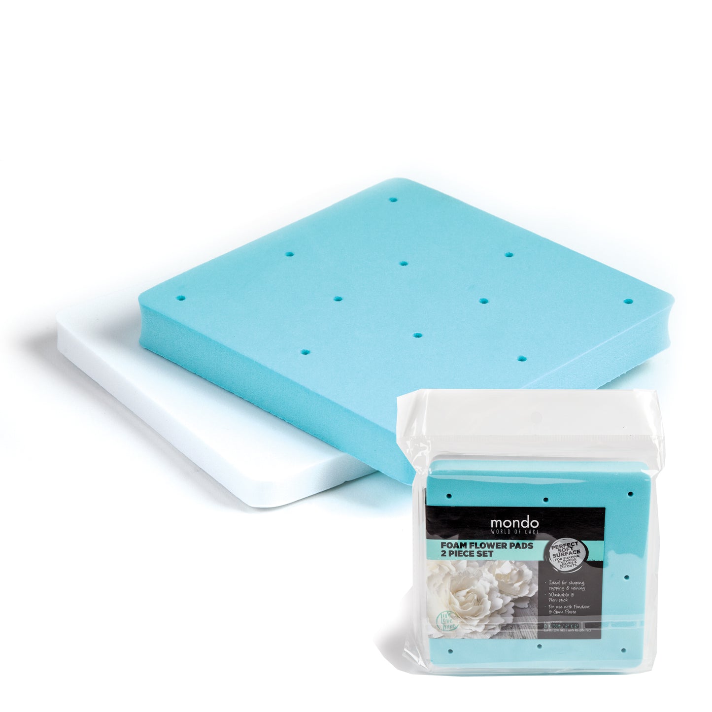 MONDO FLOWER FOAM MAT - WHITE/BLUE SET