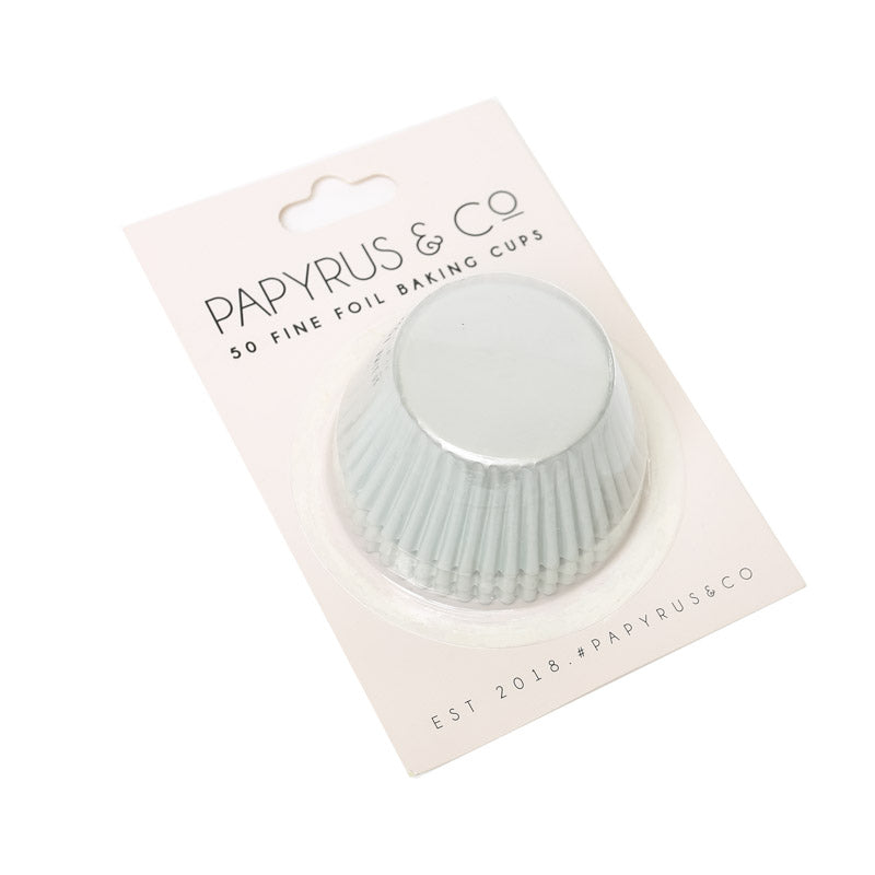 PAPYRUS STANDARD WHITE FOIL BAKING CUPS (50 PACK) - 50mm Base