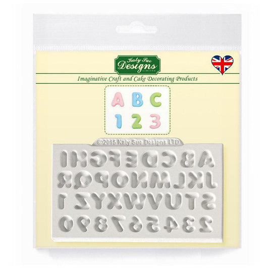 Mini Domed Alphabet & Numbers Silicone Mould  - Katy Sue Mould