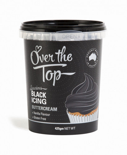 Over The Top Butter Cream Icing - Black - 425g - Gluten Free