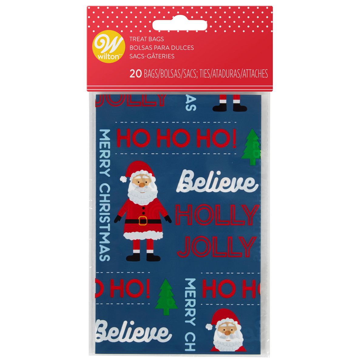 WILTON MINI TREAT BAGS HO HO HO PK/20