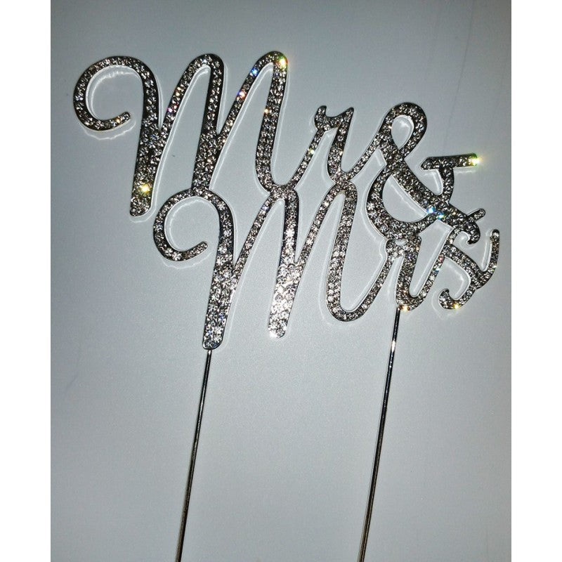 DIAMANTE MR. AND MRS. - CAKE TOPPER