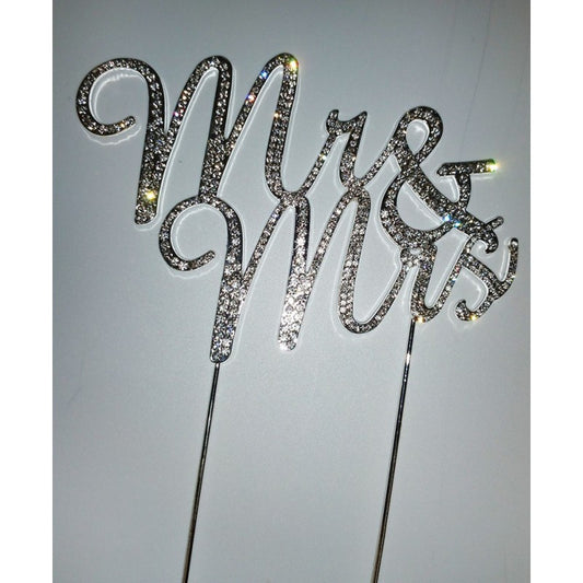 DIAMANTE MR. AND MRS. - CAKE TOPPER