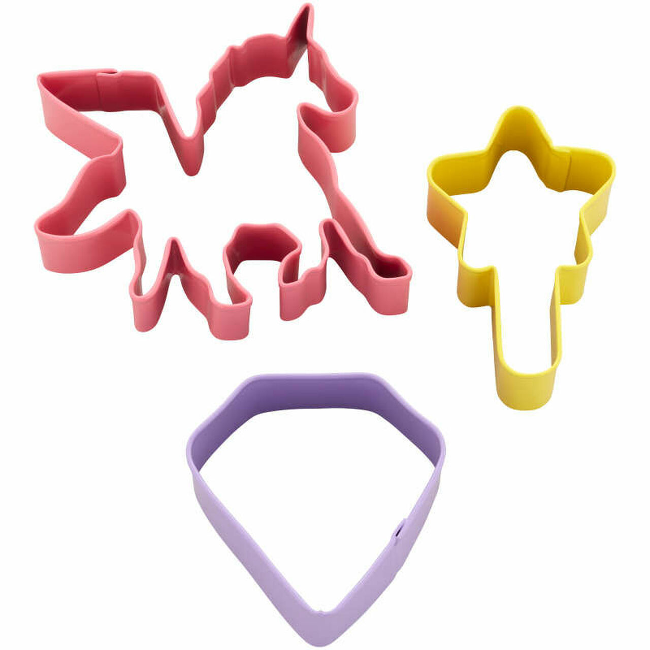 WILTON Unicorn, Magic Wand & Diamond 3pc Cookie Cutter Set