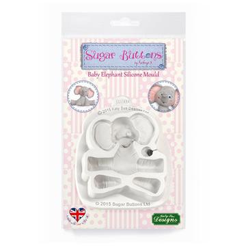 Baby Elephant Sugar Buttons Silicone Mould - Katy Sue Mould