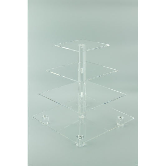 4 TIER SQUARE 4MM THICK CAKE STAND