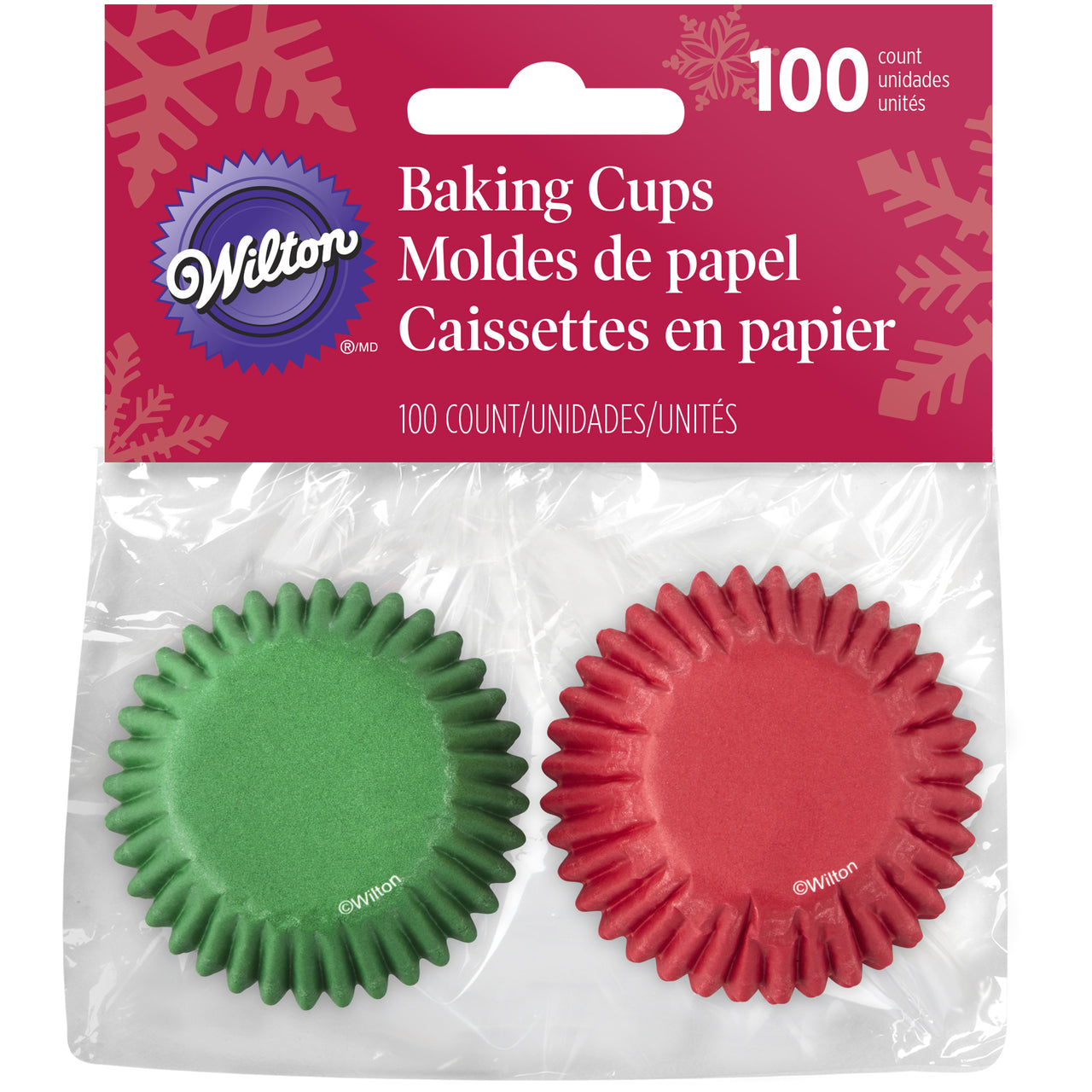 WILTON RED AND GREEN MINI BAKING CUPS 50PC