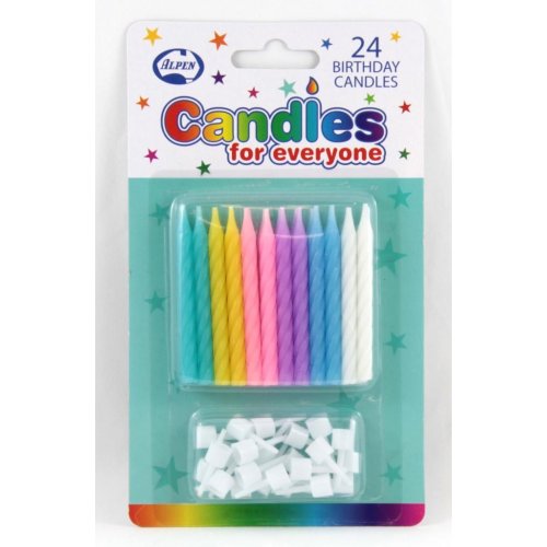 Pastel Candles with holders P24
