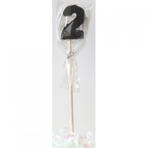 Black Glitter Long Stick Candle #2