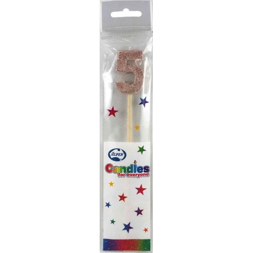 Rose Gold Glitter Long Stick Candle #5