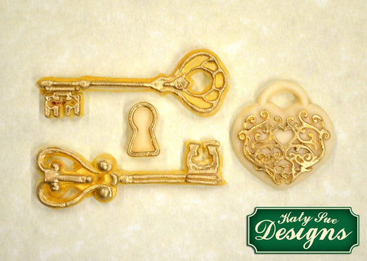 Decorative Keys & Locket Silicone Mould - Katy Sue Mould