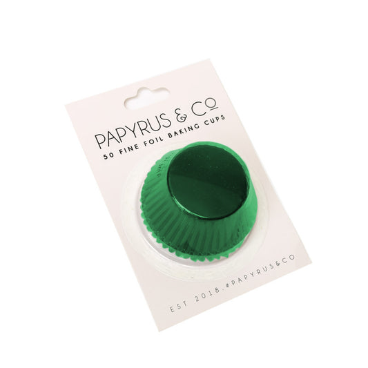 PAPYRUS STANDARD GREEN FOIL BAKING CUPS (50 PACK) - 50mm Base