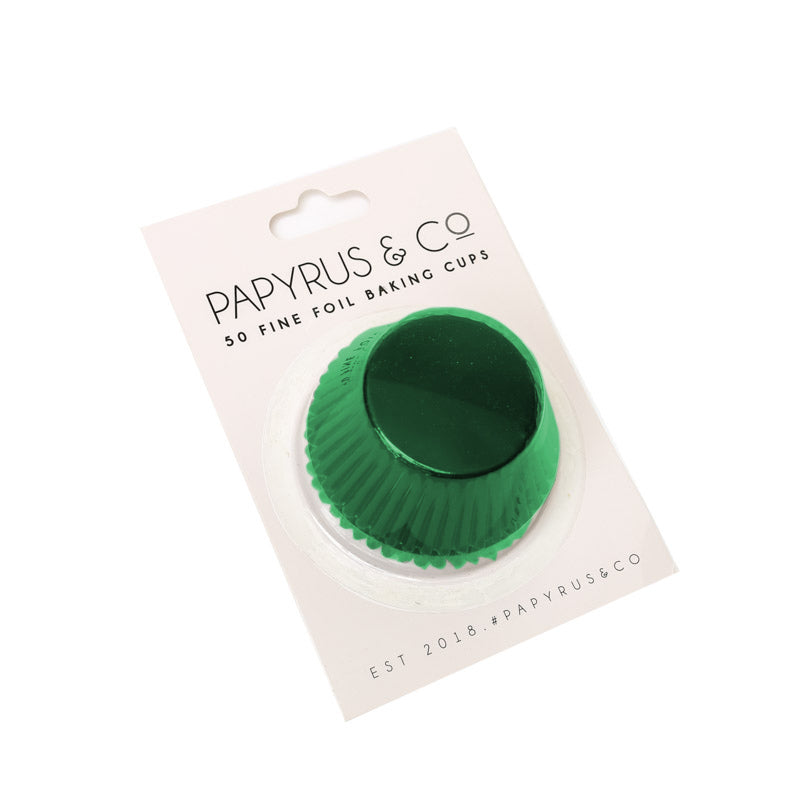 PAPYRUS MEDIUM GREEN FOIL BAKING CUPS (50 PACK)  - 44mm Base