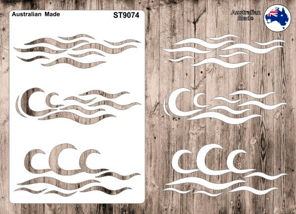 Stencil 9074 Waves, 1 A6 Stencil