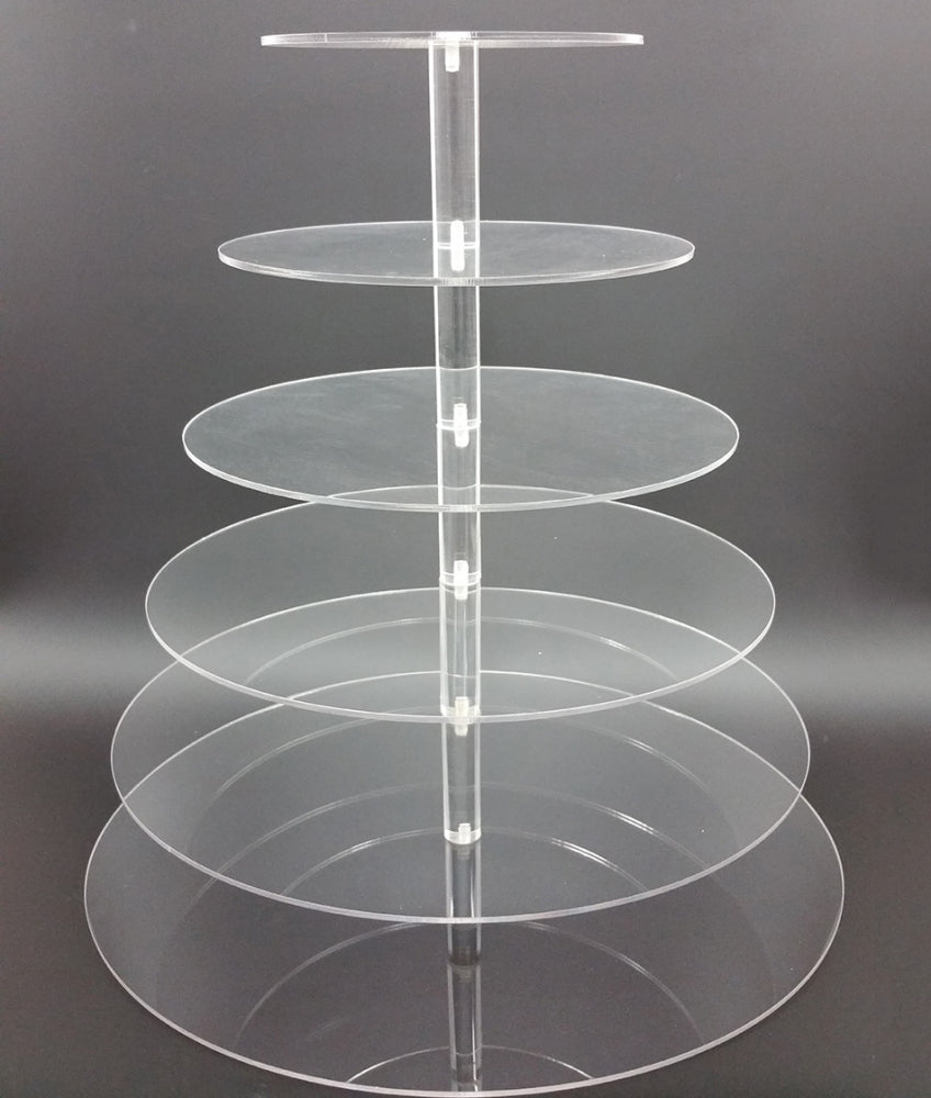 6 TIER ROUND 4mm THICK CUPCAKE STAND - ACRYLIC