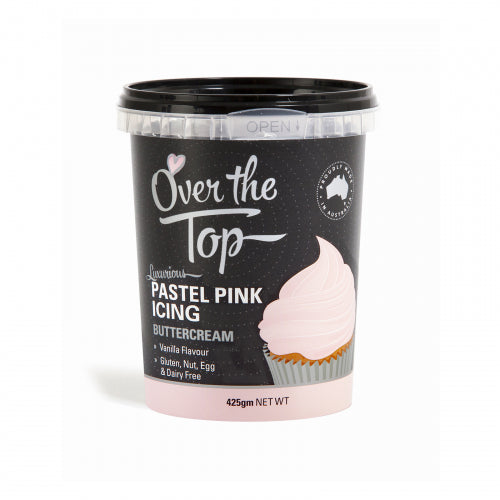 Over The Top Butter Cream Icing - Pastel Pink - 425g - Gluten Free
