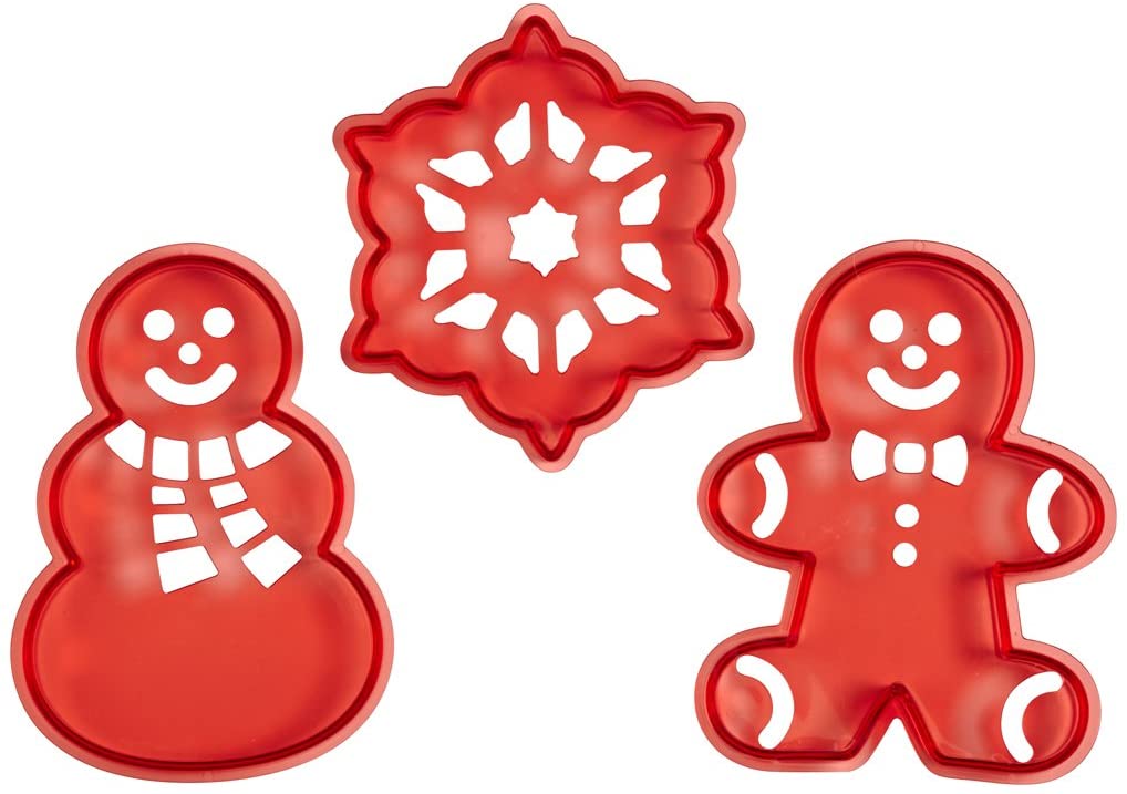 Wilton 3-Piece Christmas Cookie Cutter Stencil Set