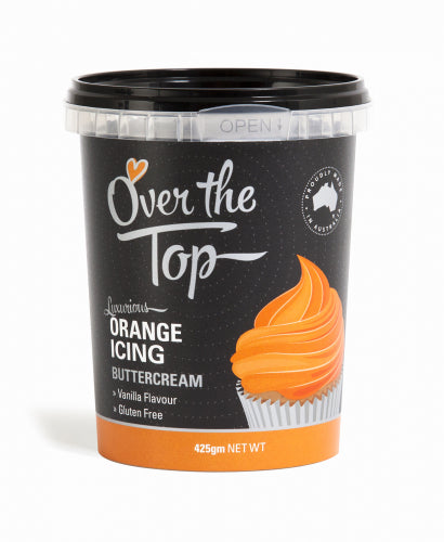 Over The Top Butter Cream Icing - Orange - 425g - Gluten Free