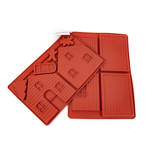 LARGE GINGERBREAD HOUSE (2 PIECES) SILICONE MOULD - Sugar Crafty
