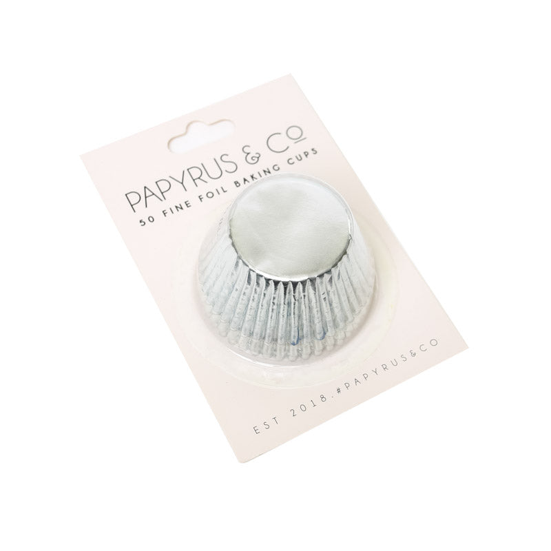 PAPYRUS STANDARD SILVER FOIL BAKING CUPS (50 PACK) - 50mm Base