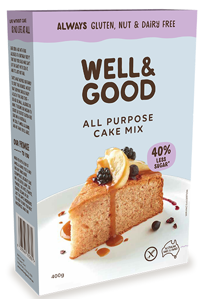 Gluten Free Reduced Sugar All Purpose Cake Mix  Well and Good- 400g
