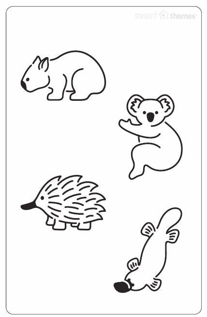 Australian Animals Stencil (2pk)