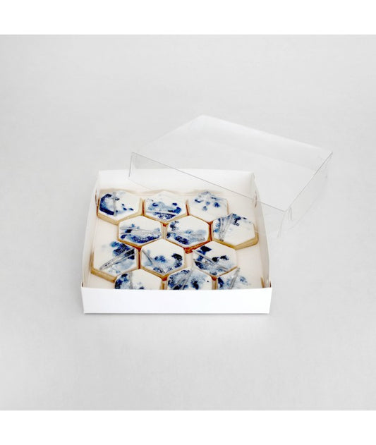 LOYAL CLEAR LID BISCUIT BOX SQUARE 6x6x1in
