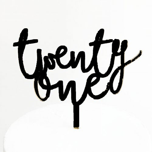 Wild Twenty One Cake Topper - Black