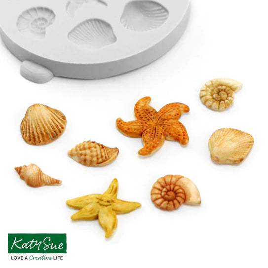 Shells and Starfish Silicone Mould - Katy Sue Mould
