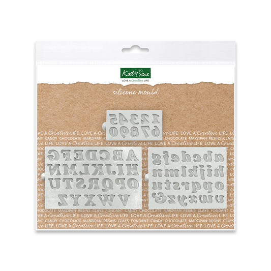 Basic Italics Alphabet and Numbers Mould Set of 3 - Katy Sue Mould
