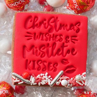 Christmas - Christmas wishes and Mistletoe Kisses Emboss 3D Printed Cookie Stamp
