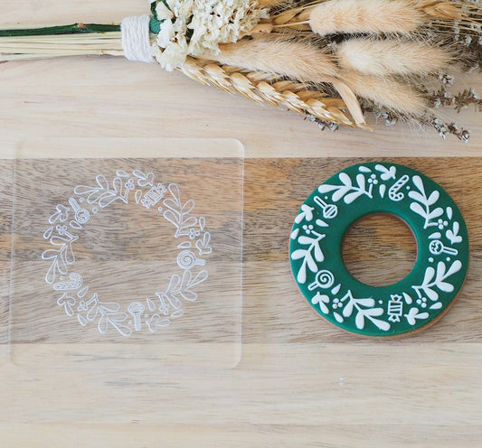 Christmas - Christmas Wreath with Lollies Raise It Up / Deboss Cookie Stamp