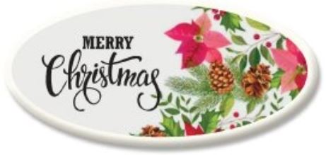 Merry Christmas Floral Sugar Plaques - each