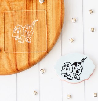 Dinosaur Triceratops Baby Raise It Up / Deboss Cookie Stamp