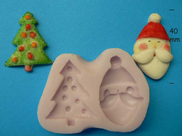 SANTA FACE & CHRISTMAS TREE MOULD